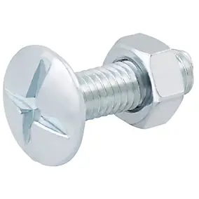 10 boulons poêlier tête plate 6 x 20 mm