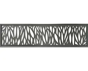 Décor Feuilles Neva L.179 x H.44 cm aluminium taupe