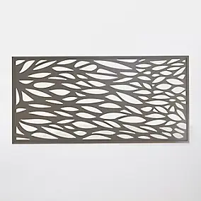 Panneau Feuilles Neva L.179 x H.88 cm aluminium taupe