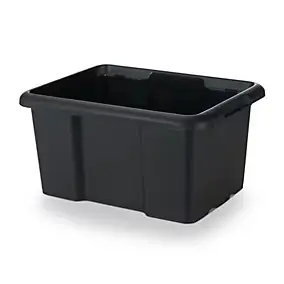 Boîte de rangement 14L Fitty H. 19,5 cm x L. 38 cm plastique noir