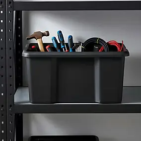 Boîte de rangement 44L Fitty H. 29,5 cm x L. 55,5 cm plastique noir