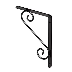 Équerre arabesque en acier noir Form Antik H. 20 x P. 15 cm
