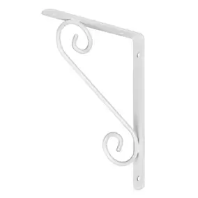 Équerre arabesque en acier blanc Form Antik H. 20 x P. 15 cm