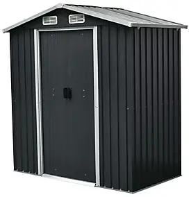 Abri de jardin GoodHome Basic en métal coloris gris ép.0,3 mm surface extérieure 2,12 m²