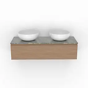 Vasque à poser ronde en céramique blanc Ø41.5 cm, GoodHome Ondava