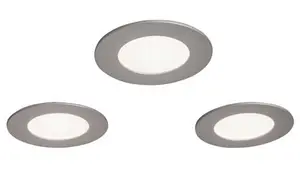 Lot de 3 spots extraplats LED, à encastrer IP20 gris