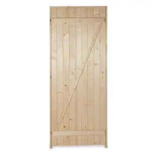 Porte de service bois 90 x 200 cm poussant droit