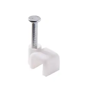 25 cavaliers pour câble électrique 2 fils 4 mm blanc