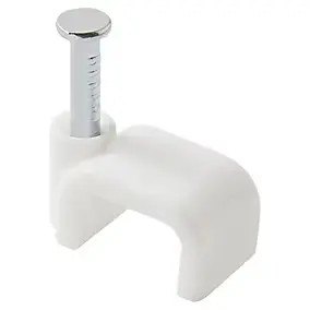 100 cavaliers plats en nylon pour câble de 2 x 0,75 mm² DIALL blanc