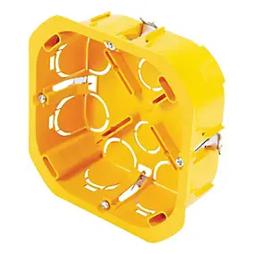Boîte de dérivation à encastrer pour cloison sèche avec entrées et système de fermeture à vis Diall 100 x 100 x 40 mm