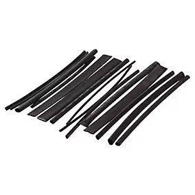 15 gaines thermorétractable noires ø8/ø6/ø4/ø3/ø2 mm