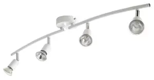 Plafonnier 4 spots métal blanc "Sasha" H.14,5 cm x L.78 cm