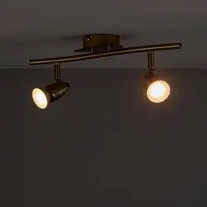 Spot 2 lumières antic brass gu10 (aspis 16c-2a)