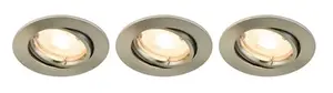 Lot de 3 spots orientables - Chrome brossé