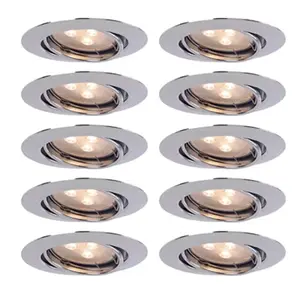 Lot de 10 spots orientables IP20 - Chromé
