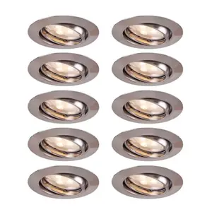 Lot de 10 spots GU10 orientables - Alu brossé