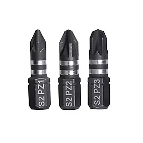 Embout de vissage torsion impact PZ1/2/3 25 mm Erbauer - 3 pièces