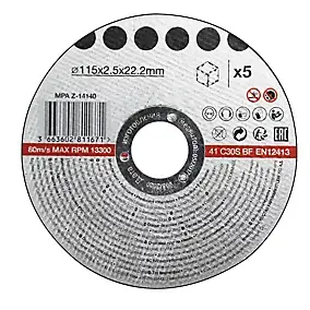 Disque de coupe pierre 115x2,5x22,2 mm 5 pièces