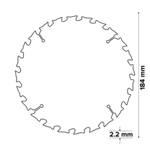 Lame de scie circulaire pour bois - Ø 184 mm x 30/20/16 moyenne 40D TCT