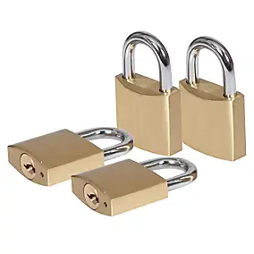 Cadenas à clé Smith & Locke BC7738 (1033) en laiton anse ouverte l.39 x H.31 mm vendu par 4 pièces