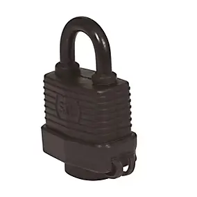 Cadenas à clé Smith & Locke en acier laminé anse ouverte l.59 x H 45 mm