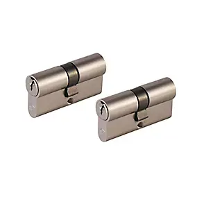 Cylindre laiton nickel satiné Smith & Locke 30 x 30 mm, lot de 2