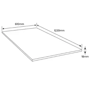 Panneau bois MDF 1 220 x 610 mm - Ép. 18 mm