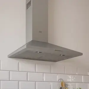 Hotte cheminée inox - L. 60 x H. 66,5 – 91 x P. 47,5 cm