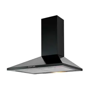 Hotte cheminée de cuisine noire - 60 cm