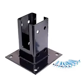 Base de poteau à fixer noir 9 x 9 cm