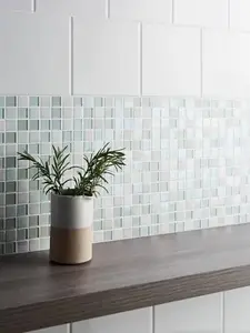 Carrelage mural "Leccia" blanc - l. 15 x L. 15 cm