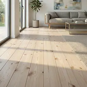Plancher pin maritime noueux L. 200 x l. 14 cm. Ep. 21mm