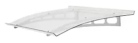 Auvent aluminium et polycarbonate Lt line blanc 140 x 90 cm