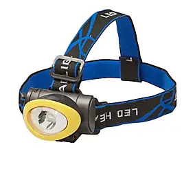 Lampe frontale LED 80 lumens Diall autonomie 6h fonctionne avec 3 piles AAA (LR03)