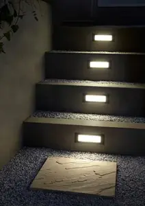 Spot escalier rect alu brossé