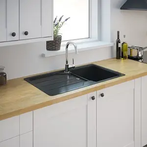 Évier composite de quartz noir "Arber" - 1 cuve