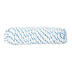 Corde tressée en polypropylène blanche et bleue DIALL ø10mm, 15 m