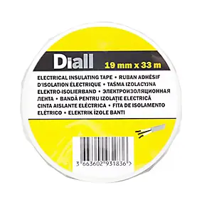 Ruban d'isolation électrique 19 mm x 33 m blanche