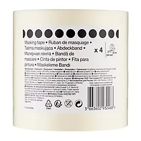 Ruban de masquage lignes droites 25 m x 24 mm - 4 rouleaux