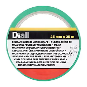 Ruban de masquage surfaces délicates Diall 25 m x 25 mm - 1 rouleau