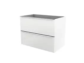 Meuble sous vasque suspendu l.80 x H.60 x P.45 cm, blanc brillant, GoodHome Imandra