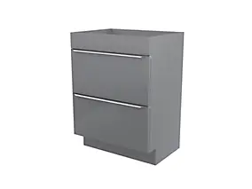 Meuble sous vasque à poser l.60 x H.82 x P.45 cm, gris brillant, GoodHome Imandra