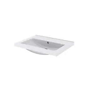 Plan vasque en céramique blanc l.60 cm, GoodHome Nira