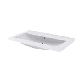 Plan vasque en céramique blanc l.80 cm, GoodHome Nira