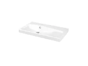 Plan vasque en résine blanc l.80 cm, GoodHome Mila