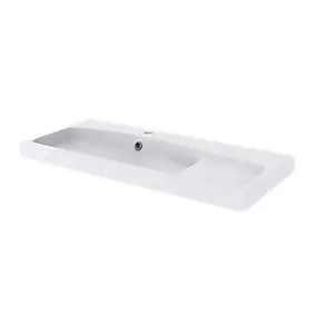 Plan vasque en résine blanc l.100 cm, GoodHome Mila