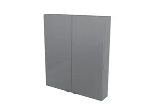 Armoire de salle de bains grise Imandra L.80 x H.90 x P.15 cm