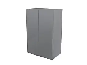 Armoire de salle de bains gris brillant l.60 x H.90 x P.36 cm, GoodHome Imandra