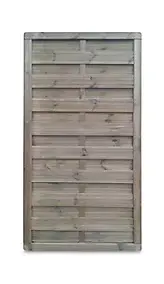 Panneau droit de clôture Darling en bois traité marron ép.40 mm L. 90 x H.180 cm