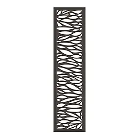 Décor Feuilles Neva L.179 x H.44 cm aluminium anthracite